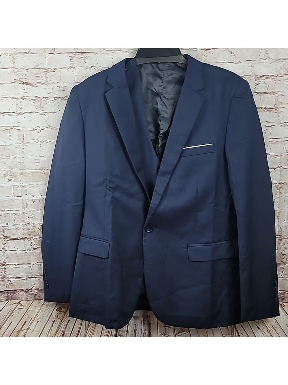 Mage male navy suit jacket and matching vest new nwt large